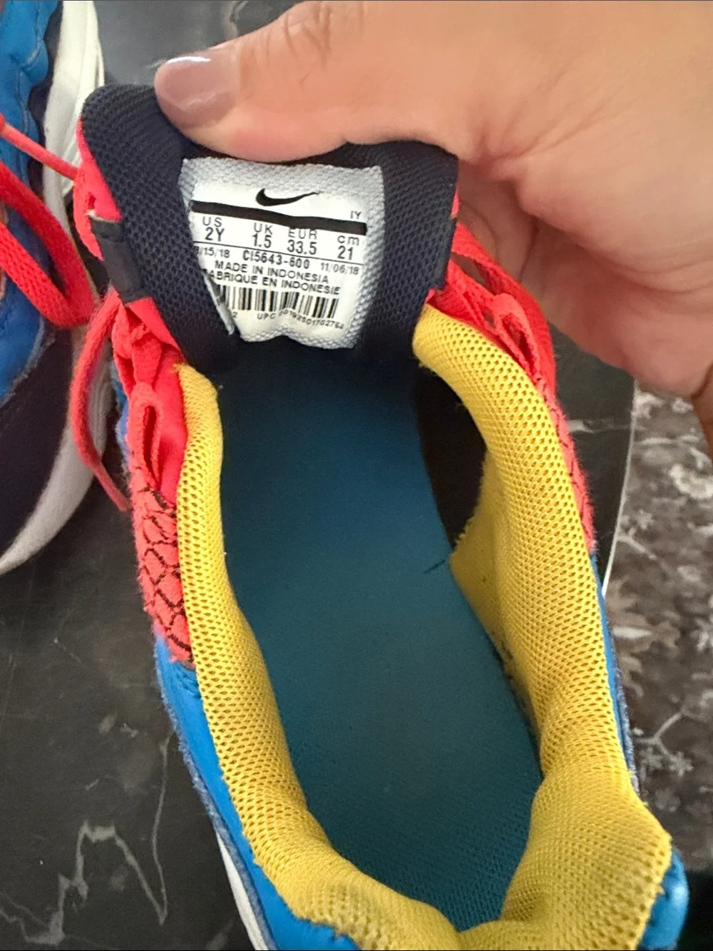 Nike Kids Colorblock Sneakers in Red, Blue & Yellow